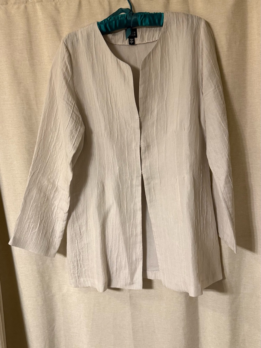 Eileen Fisher Cream Lightweight Textured Evening Jacket